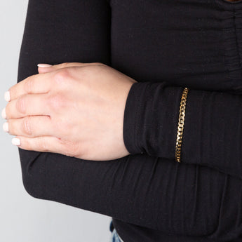 9ct Yellow Solid Gold Fancy 120 Gauge 21cm Bracelet