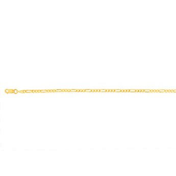 9ct Yellow Gold Fancy 70 Gauge 27cm Figaro 1:3 Anklet