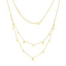 Load image into Gallery viewer, 9ct Yellow Gold Round Disc Charms On Double 42cm Chain