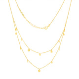 9ct Yellow Gold Round Disc Charms On Double 42cm Chain