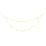 9ct Yellow Gold Round Disc Charms On Double 42cm Chain