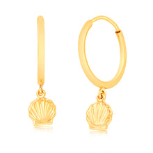 Load image into Gallery viewer, 9ct Yellow Gold Fancy  Shell Earrings
