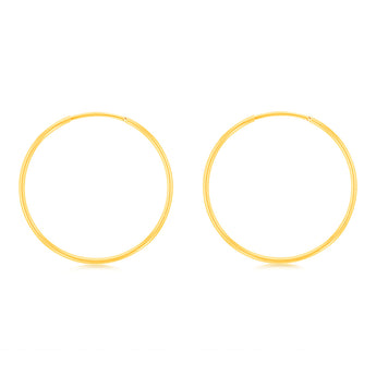 9ct Yellow Gold Plain 25mm Sleeper Earrings