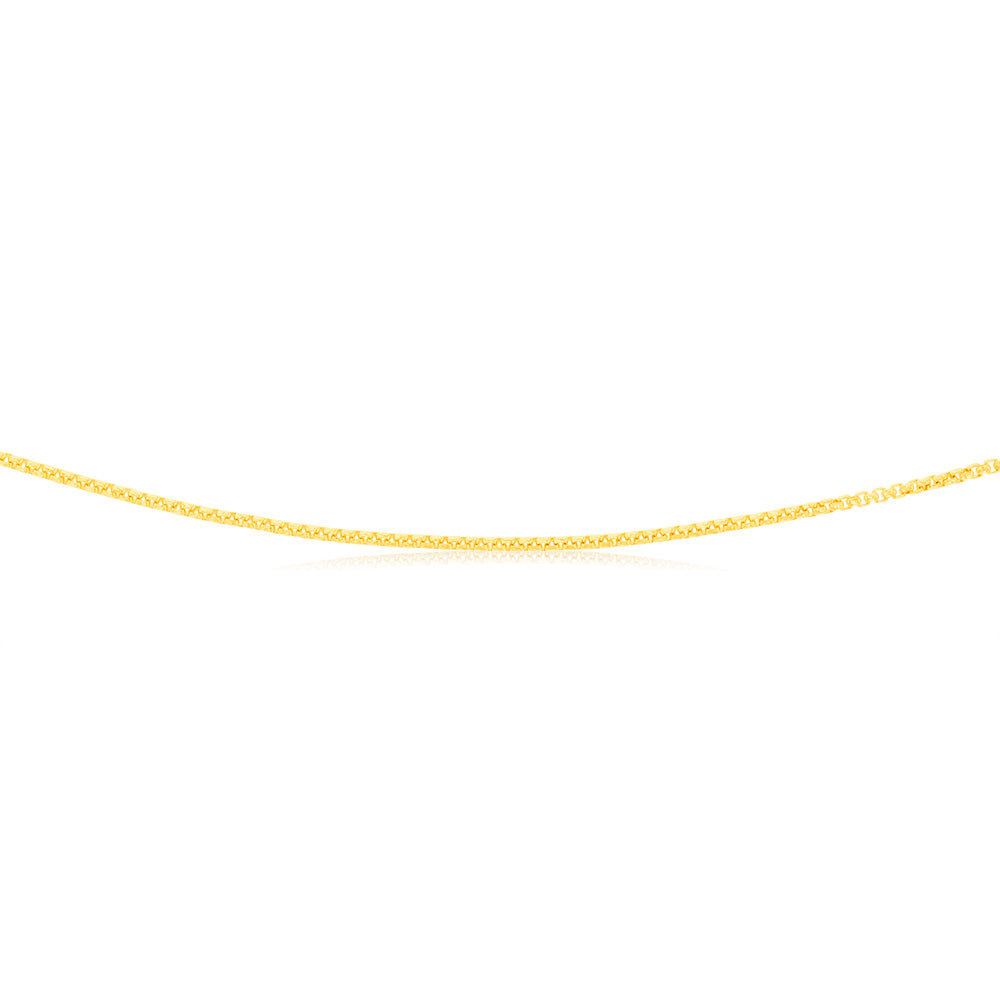 9ct Yellow Gold Fancy Fine Belcher 45cm Chain