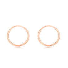 Load image into Gallery viewer, 9ct Rose Gold Plain 10mm Sleeper Earrings