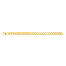 Load image into Gallery viewer, 9ct Yello Gold Curb Fancy Zirconia 19cm Bracelet