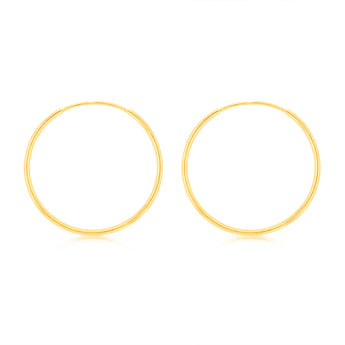 9ct Yellow Gold Plain 15mm Sleeper Earrings