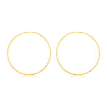 9ct Yellow Gold Plain 20mm Sleeper Earrings