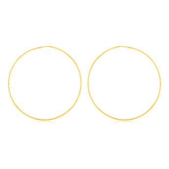 9ct Yellow Gold Plain 30mm Sleeper Earrings