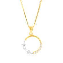 Load image into Gallery viewer, 9ct Yellow And White Gold Two Tone Diamond Cut Circle Of Life Pendant