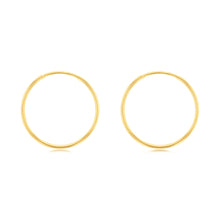Load image into Gallery viewer, 9ct Yellow Gold Plain 15mm Sleeper Earrings