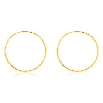 9ct Yellow Gold Plain 20mm Sleeper Earrings