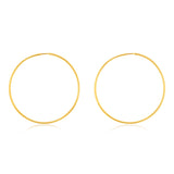 9ct Yellow Gold Plain 30mm Sleeper Earrings