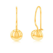 Load image into Gallery viewer, 9ct Yellow Gold Polished 5.4mm Flat Euroball Earrings