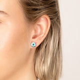 9ct Yellow Gold Enamel Evil Eye Stud Earrings