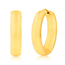 Load image into Gallery viewer, 9ct Yellow Gold Diamond Cut Oval Fancy Hoop Earrings