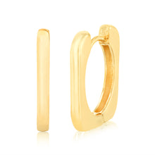 Load image into Gallery viewer, 9ct Yellow Gold Square Huggie Hoop Earrings