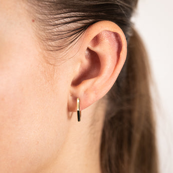 9ct Yellow Gold Hexagon Huggie Hoop Earrings