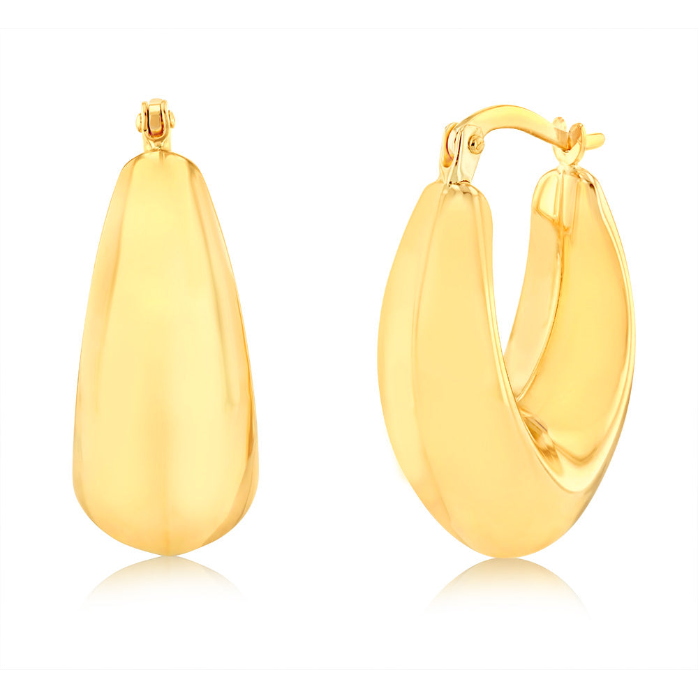 9ct Yellow Gold Fancy Hoop Earrings