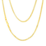 9ct Yellow And White Solid Gold Two Tone 8 Side Diamond Cut Franco Chain