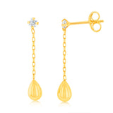 9ct Yellow Gold Tear Drop Earrings