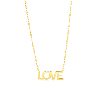 9ct Yellow Gold Love Pendant On Chain