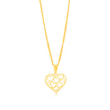 9ct Yellow Gold Heart With Cut Out Hearts Pendant