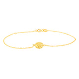 9ct Yellow Gold Patterned Round Disc 19cm Bracelet