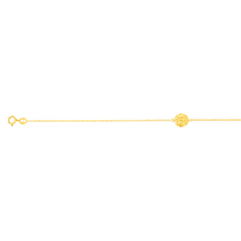 9ct Yellow Gold Patterned Round Disc 19cm Bracelet