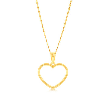 9ct Yellow Gold Heart Open Penadant