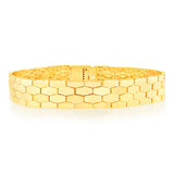 9ct Yellow Gold Fancy Honeycomb 19.7cm Bracelet