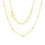 9ct Yellow Gold Balls on Fancy 25+5cm Anklet