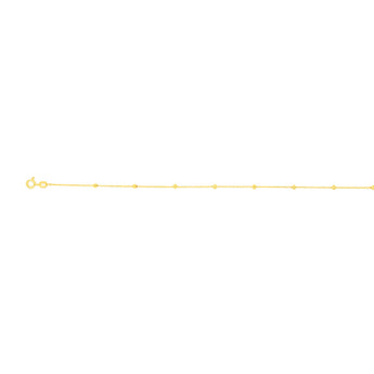 9ct Yellow Gold Balls on Fancy 25+5cm Anklet