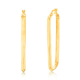 9ct Yellow Gold Polished Rectangle Hoop Earrings