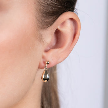 9ct Yellow Gold Diamond Cut Tear Drop Earrings