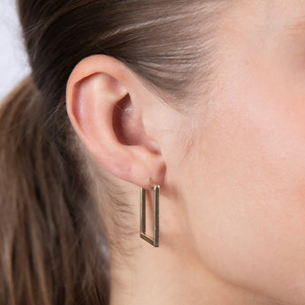 9ct Yellow Gold Polished Square 19mm Hoop Earrings
