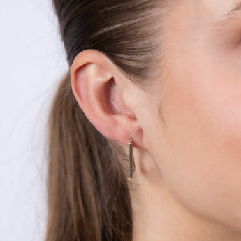 9ct Yellow Gold Polished Triangle Hoop Earrings