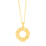 9ct Yellow Gold Mesh Circle Of Life Pendant