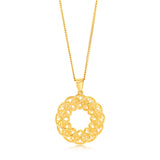 9ct Yellow Gold Mesh Circle Of Life Pendant
