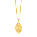 9ct Yellow Gold Oval St. Michael Medallion Pendant