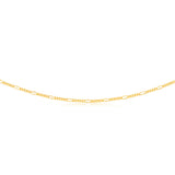 9ct Yellow Gold Fancy Figaro 45cm Chain