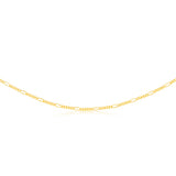 9ct Yellow Gold Fancy Figaro 45cm Chain