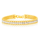 9ct Two Tone Gold Infinity 19cm Bracelet