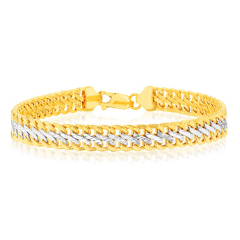 9ct Two Tone Gold Infinity 19cm Bracelet