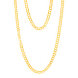 9ct Yellow Solid Gold Extra Flat Concave Curb 55cm Chain