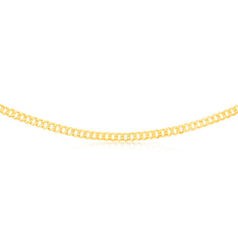 9ct Yellow Solid Gold Extra Flat Concave Curb 55cm Chain