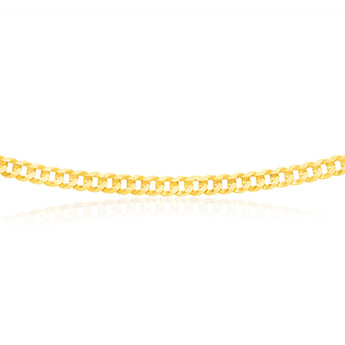 9ct Yellow Gold Extra Flat Curb 55cm Chain