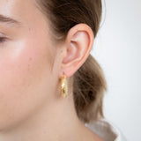 9ct Yellow Gold Patterned 15mm Hoop Earrings