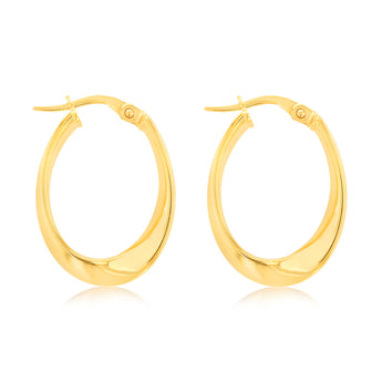 9ct Yellow Gold Fancy Abstract Hoop Earrings