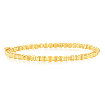 9ct Yellow Gold Fancy 4mm Bubble Bangle